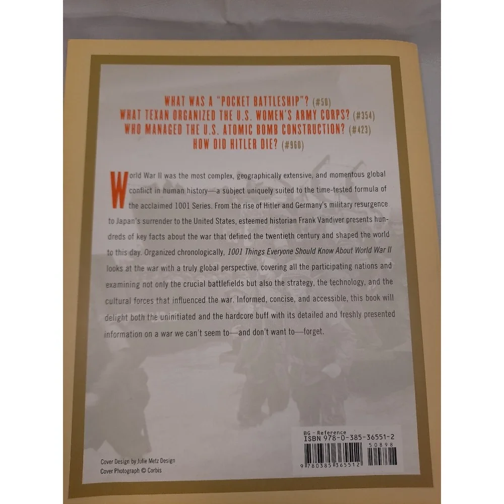1001 Things‎ Everyone Should Know About World War II - Frank Vandiver- 2002